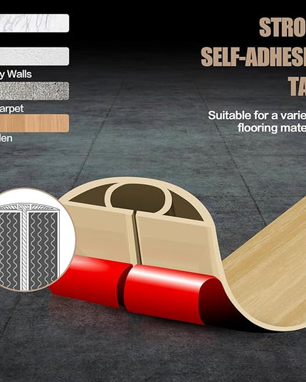 Floor Cord Cover Self Adhesive Cord Hider,10FT Cable Management, Extension Strip Protector for Wires, Prevent Cable Trips for Offices, Gyms, Exhibitions Cavity:0.39"(W) x0.27(H) WoodLightyellow
