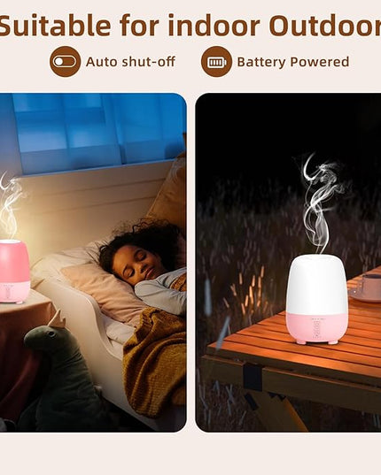 SEEDSEEL Cordless Essential Oil Diffuser 150ML, Rechargeable Battery, 7H Runtime, 7 LED Lights, Mini Portable Aromatherapy Diffuser for Home, Office, Bathroom, Travel