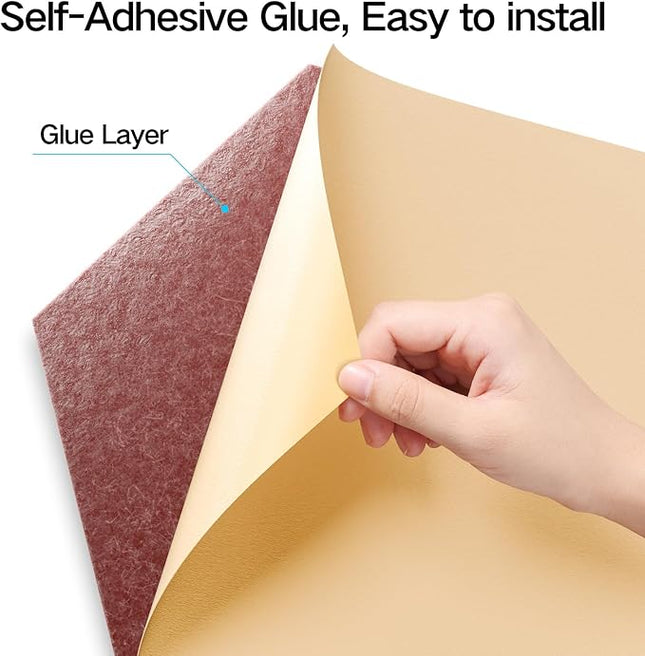 22 Pack Self-Adhesive Acoustic Panels 12" X 10" X 0.4" - Sound Proof Foam Panels with High Density, Y-Lined Design, Flame Resistant, Absorb Noise and Eliminate Echoes(Red)