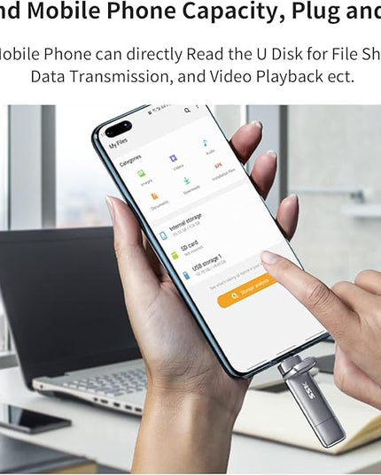 SSK 2TB SSD USB C Stick up to 1000MB/s,Fast External SSD Dual Drive Type-C + USB A 3.2 Gen 2 Solid State Thumb Drive,USB Memory Stick for iPhone 15/PS4/Android Phone/Tablet/Windows/Mac, SD301 Pro