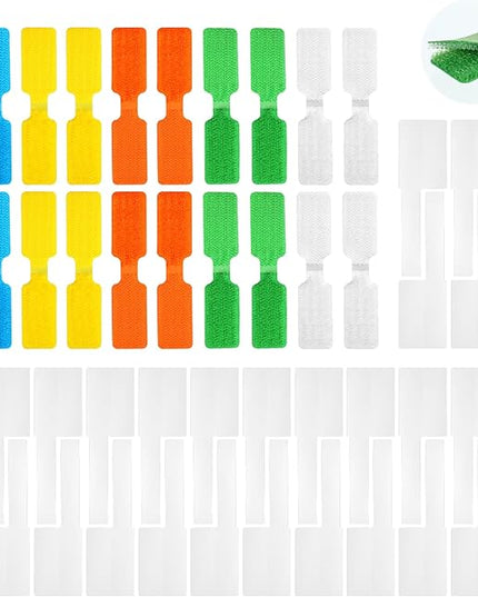 50 Pcs Cord Labels for Electronics 20 Reusable Large Wire Tag 30 Write On White Cords Label Multicolor Cord Labels for Electronics for Identifying Electrical Charging Cords Management (5 Colors)