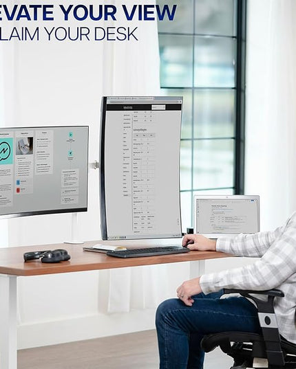 VIVO Dual Monitor Desk Mount, Heavy Duty Fully Adjustable Stand, Fits 2 LCD LED Screens up to 32 inches, White, STAND-V032W