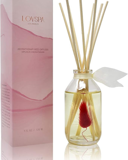LOVSPA Reed Diffuser Set, Palo Santo Scented Oil Diffuser with Sticks, Home Fragrance Accessories for Bathroom Shelf Decor, Aroma Diffusers for Home or Office Fall Decor, USA Made