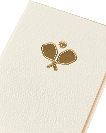 Graphique Pickleball Cards, Pack of 10 Cards with Envelopes, All Occasion Greetings, Blank Inside, Embossing and Gold Foil Accents, La Petite Press Collection Boxed Set, 3.25" x 4.75"