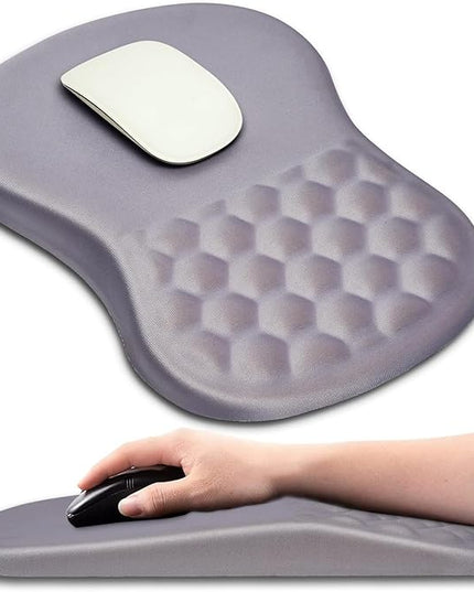 Hokafenle Ergonomic Mouse Pad Wrist Support with Massage Design, Wrist Rest Pain Relief Mousepad with Memory Foam&Non-Slip PU Base, Mouse Pads for Wireless Mouse & Desk (12x8 inch,Light Purple Gray)