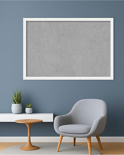 Amanti Art White Framed Magnetic Board 26x38 Large Vision Board for use with Magnets, 100% Metal Sheet to Display Items as Office Decor or for Home Organization in mudroom, Kitchen or Kids Room
