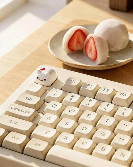 Artisan Keycaps, Cute Custom Couple Rabbits Key Caps for MX Mechanical Keyboard, Resin Handmade 1U Replacement for Esc Arrow Keys - Rabbit