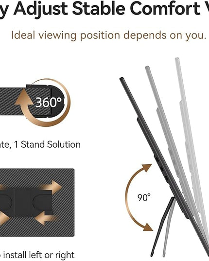 Larksmile 16” Laptop Screen Extender - 1200P FHD IPS Screen Monitor HDR External Display with Stand Portable Travel Monitor for Laptop Windows Mac Phone Switch