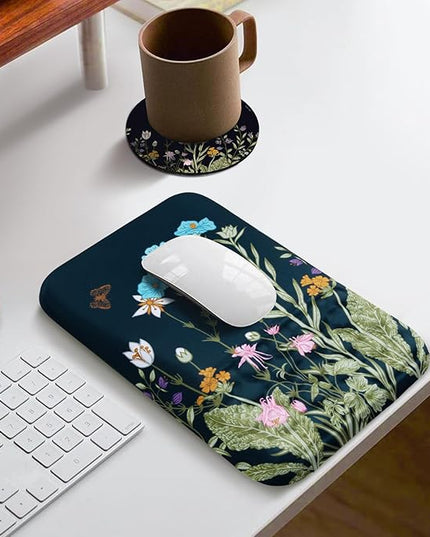 Ospelelf Mouse Pad with Wrist Rest Floral Ergonomic Comfortable Pain Relief Mousepad Wrist Support for Computer Office