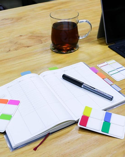 KICNIC Sticky Tabs 1 Inch, 960pcs Book Tabs, Colored Page Markers Self Adhesive, Repositionable Note Tabs for Documents, Books, Paper, Notebooks, Filing and Folders [24 Sets, 10 Colors]