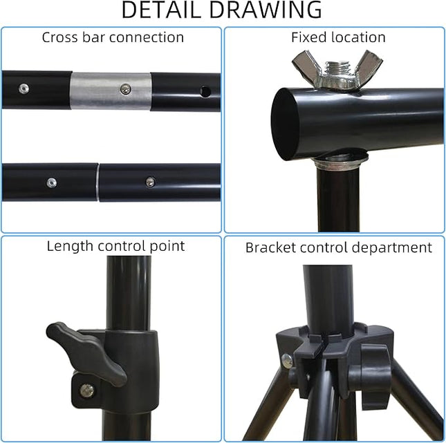 Backdrop Stand 10x7ft(WxH) Photo Studio Background Stand Support System Backdrop Support Kit, for Photography, Advertising Display, Parties Decoration
