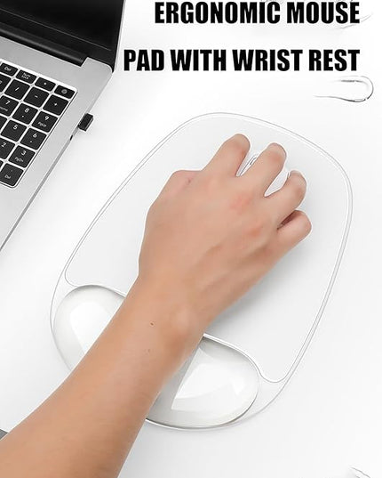 Gel Wrist Rest for Mouse,Ergonomic Mousepad with Clear Cushioned Palm Rest,Gel Mouse Pad with Wrist Support,Small Desk Mat,Office Desk Work Accessories for Women,Carpal Tunnel Relief (A-Purple)