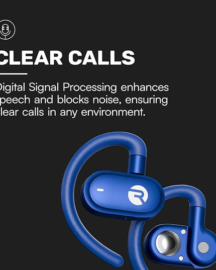Raycon Fitness Open Earbuds – True Wireless Open Ear Bluetooth Headphones, Hook Design, IPX5 Water Resistant, 40 Hours of Battery Life (Blue)