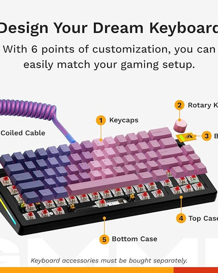 Glorious Gaming - GMMK 3 PRO Barebones Custom Keyboard Kit w/Knob, Custom Modular Aluminum Body & Gasket System, Hotswappable 65% Compact Keyboard, Sound Dampening Foam, Aluminum Switch Plate(Black)