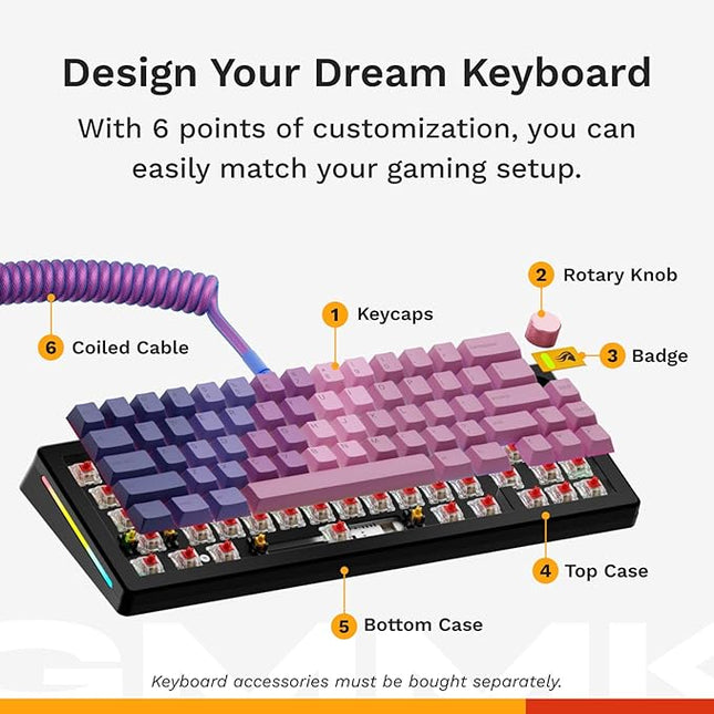 Glorious Gaming - GMMK 3 PRO Barebones Custom Keyboard Kit w/Knob, Custom Modular Aluminum Body & Gasket System, Hotswappable 65% Compact Keyboard, Sound Dampening Foam, Aluminum Switch Plate(Black)