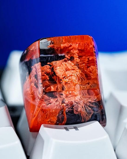 Black and Red Sea Coral Reef Ocean Artisan Keycap R1 SA Profile Custom Keycaps 1U ESC Handmade Gaming Resin Key Cap Cherry MX Switch Compatible Mechanical Keyboard Lover Gift