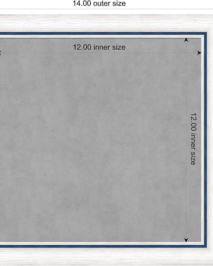Amanti Art White Framed Magnetic Board 14x14 X-Small Vision Board for use with Magnets, 100% Metal Sheet to Display Items as Office Decor or for Home Organization in mudroom, Kitchen or Kids Room