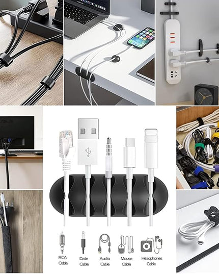 Cable Management Box, 3 Pack Cord Organizer Boxes with 33 PCS Cable Management Set to Cover Hide Power Strip, Surge Protector Under Desk & on Floor, Wire Concealer for Home Office Computer TV (Black)
