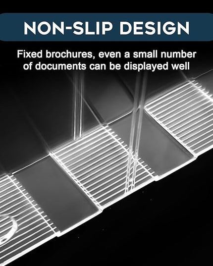 Acrylic Brochure Holder 8.5x11 Inches Slant Back Design, Clear Display Stand, Plastic Table Stand Sign Holder,Pamphlet Holder Flyer Holder, Acrylic Display Stand,for Office, Home, Store, 2 Pack