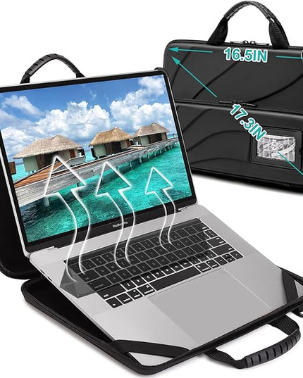 BUG 17.3 Inch Laptop Case Hard Shell, Protective Laptop Carrying Case with Stand for Heat Dissipation