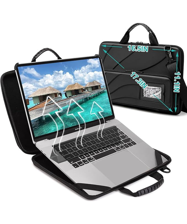 BUG 17.3 Inch Laptop Case Hard Shell, Protective Laptop Carrying Case with Stand for Heat Dissipation