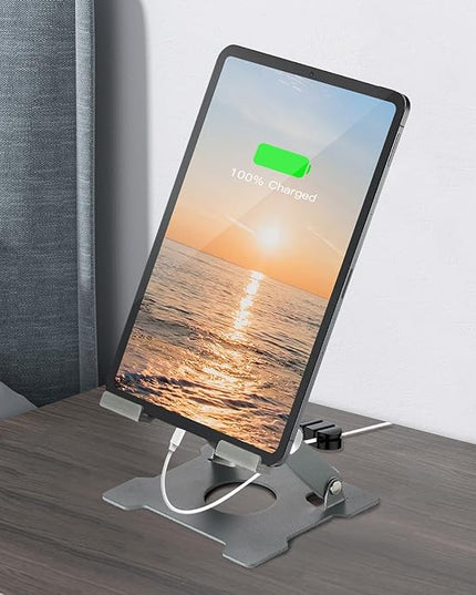 KABCON Tablet Stand,Tablet Holder for iPad,Adjustable Portable Multi Angle Desktop Stand Compatible with iPad Pro 9.7 10.5 12.9 Air Mini 1-4,Galaxy Tabs,Surface Pro Tablets,Kindle,E-Reader,Nexus-Grey