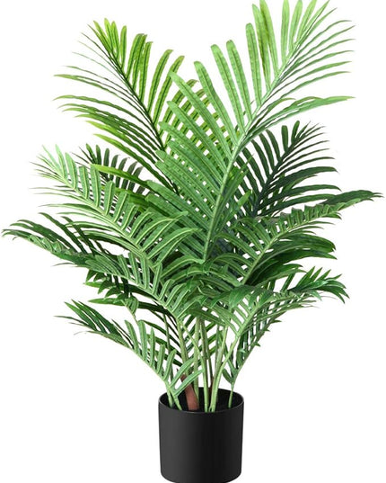 Fopamtri Fake Majesty Palm Plant 3 Feet Artificial Majestic Palm Faux Ravenea Rivularis in Pot for Indoor Outdoor Home Office Store, Great Housewarming Gift