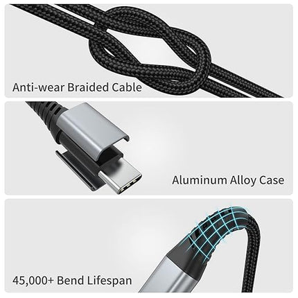 6 inch USB C to USB C Cable, 0.5ft 3-Pack Short USB Type C Charger Cable PD Fast Charging Braided Type C to Type C Cord 60W for Samsung Galaxy S234 S23, Moto G8, Google Pixel, iPhone 15 16 Pro Max