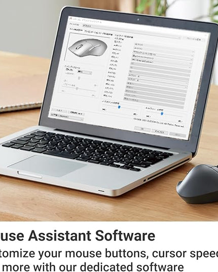 ELECOM Wireless Mouse Ergonomic Shape, 2.4Ghz with Receiver, Silent Click, 20-Month Battery Life, 2000DPI, 5 Buttons, Tilt Wheel, Optical Sensor, Compatible with PC, Mac, Laptop, Black (M-SH30DBSKBK)