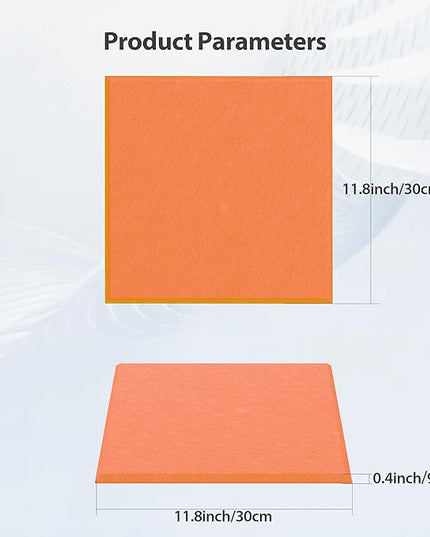 12 Pack Acoustic Panels Self Adhesive Sound Proof Foam, High Density Sound Acoustic Panel, 12X12X0.4 Inch Square Panels in Home, Office, Reccording Room, Studio,and More(Orange-Red)