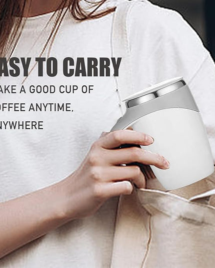 Jieclem Rechargeable Self-Stirring Coffee Mug, 2025 Upgrade, Automatic Magnetic Stirring, Stainless Steel, Portable, with Lid