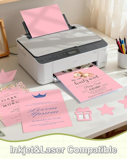 40 Sheets Cardstock 8.5x11, 65lb Pink Card Stock, Construction Paper, 180gsm Thick Printer Paper for Printing, Painting, Card Making, Kids School Supplies,Party Decorations