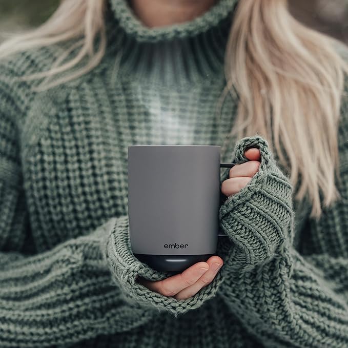 Ember Temperature Control Smart Mug 2, 14 Oz, App-Controlled Heated Coffee Mug with 80 Min Battery Life and Improved Design, GrayModel