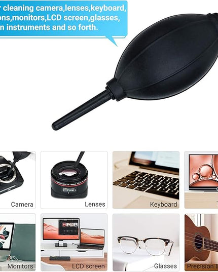 Soft Tip Silicone Super Air Blower Blaster Pump Dust Cleaner Include Micro Fiber Cleaning Cloth, Bulb Blower for Digital SLR Lens Sensor LCD Screens Musical Instruments Keyboards Telescope Filters