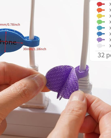 Trilancer Cord Labels Cable Label, Multicolored Handwriting Cord Tags - Speech Bubbles Tags for Organizing Wires and Identification, Reusable with Multiple Uses - 32 PCS