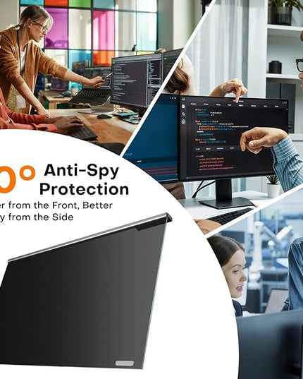 OMOTON Computer Privacy Screen for 27 Inch 16:9 Aspect Ratio Computer Monitor, Magnetic Privacy Eye Protection Anti Glare Blue Light Shield Filter, Hanging Removable Anti-Scratch Protector Film