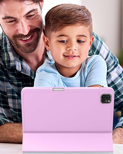 ZryXal iPad Pro 11 Inch Case (M5) 2025/ (M4) 2024 (Model: A2836/A2837/A3006), Trifold Stand Smart Cover with Pencil Holder and Soft TPU Back, Auto Wake/Sleep (Pastel Violet)