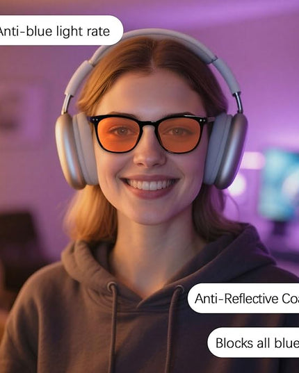 ANDWOOD Blue Light Blocking Glasses Women Men Computer Small Face Clear Bluelight Blocker Eyeglasses Frame