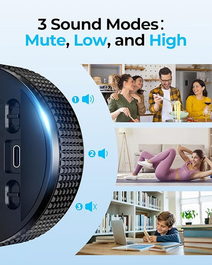 USB Rechargeable Magnetic Kitchen Timer for Cooking, Building 800mAh Battery Large Display Digital Countdown Countup Timer, 3 Preset 5/15/25 Mins Loud Alarm for Baking Grilling Studying