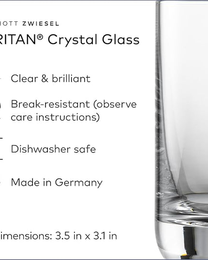 SCHOTT ZWIESEL Convention Whiskey Glass (Set of 6), Old Fashioned Tumbler for Whiskey, Dishwasher-Safe Machine-Made Tritan Crystal Glasses, Made in Germany (10 Ounce)