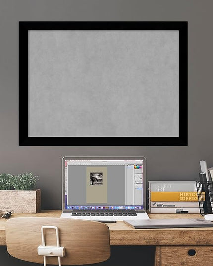 Amanti Art Black Framed Magnetic Board 23x31 Medium Vision Board for use with Magnets, 100% Metal Sheet to Display Items as Office Decor or for Home Organization in mudroom, Kitchen or Kids Room
