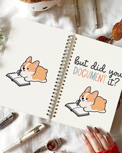 Funny Corgi Notebook Journal Gifts for Women & Men, Gifts for Corgi Lovers Notebooks for Women, But Did You Document It Hardcover Spiral Notebook 5.5x8.3 Inch