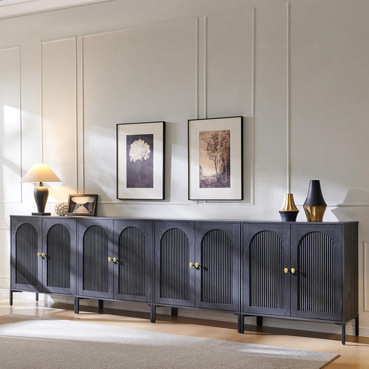 IFGET 123.5" W Modern Arch Sideboard Buffet Cabinet with Storage, Dark Grey