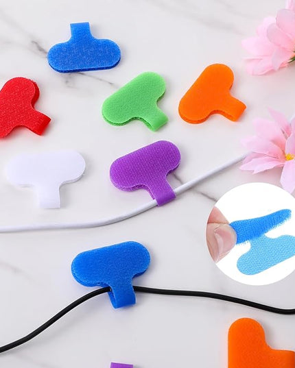 30 Pcs Multi Color Cable Labels, 6 Colors Write On Wire Labels Cord Label for Electronic Cable Management Writable Cord Tag Self-Adhesive Nylon Wrap-It Cables Label for Computers Cables Identification