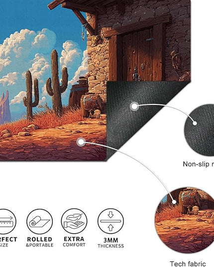 Large Mouse Pad Gaming Mousepad 31.5 x 11.8 Inch Keyboard Desktop Mat Diatomite XL Mouse Pad for Home and Office Desk Accessories with Western Desert Cabin Landscape Artwork Diatomite