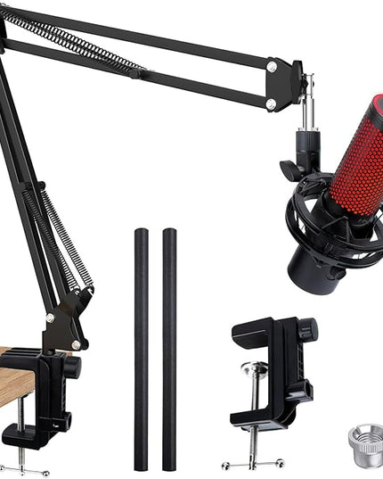For HyperX QuadCast 2 Boom Arm - Mic Arm Compatible with Hyper x QuadCast, Microphone Boom Arm with Cable Ties, Improve Sound Quality, Mic Boom Arm for Hyperx QuadCast by SUNMON