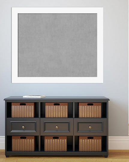 Amanti Art White Framed Magnetic Board 37x45 X-Large Vision Board for use with Magnets, 100% Metal Sheet to Display Items as Office Decor or for Home Organization in mudroom, Kitchen or Kids Room