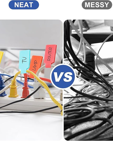 40 Pack Cable Labels Tags, Multi-Color Write On Wire Cord Tags and Charger Labels Waterproof for Cable Management and Identification Electronics (Rectangular)