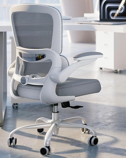 TRALT Office Chair - Ergonomic Desk Chair with Adjustable Lumbar Support, Mesh Computer Chair, Executive Chairs for Home Office Comfortable Lumbar Support (White)