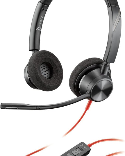 Poly Blackwire 3320 Wired Headset (Plantronics) – Flexible Microphone Boom – Hi-fi Stereo - Connect to PC/Mac via USB-C or USB-A - Works with Teams/Zoom - Amazon Exclusive